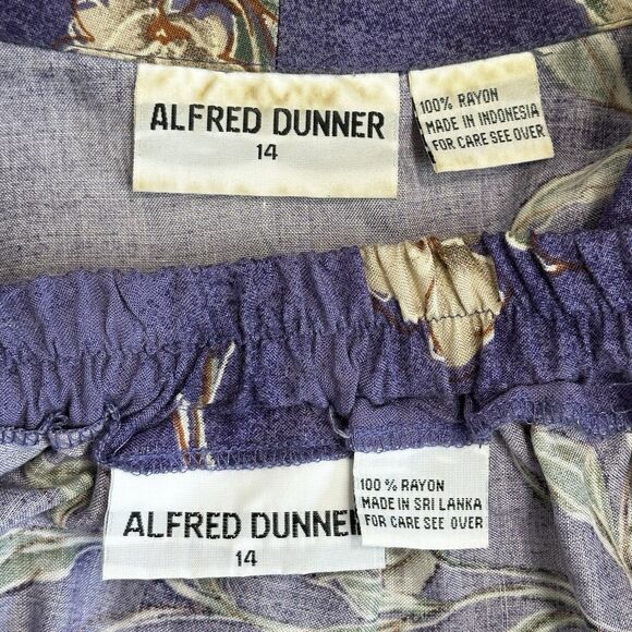 Vtg 90s Faux Wrap Midi Skirt Matching Set 14 Purple Floral Vacation Granny Artsy - Picture 15 of 15